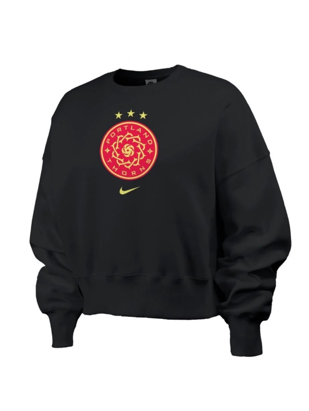 Nike Black Crewneck Sweatshirt with Red & Gold Portland Thorns Crest